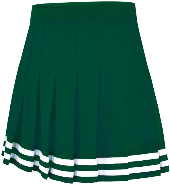 Green Knife Pleat Cheer Skirt