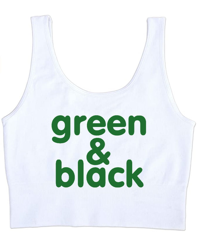 Green & Black Seamless Tank Crop Top