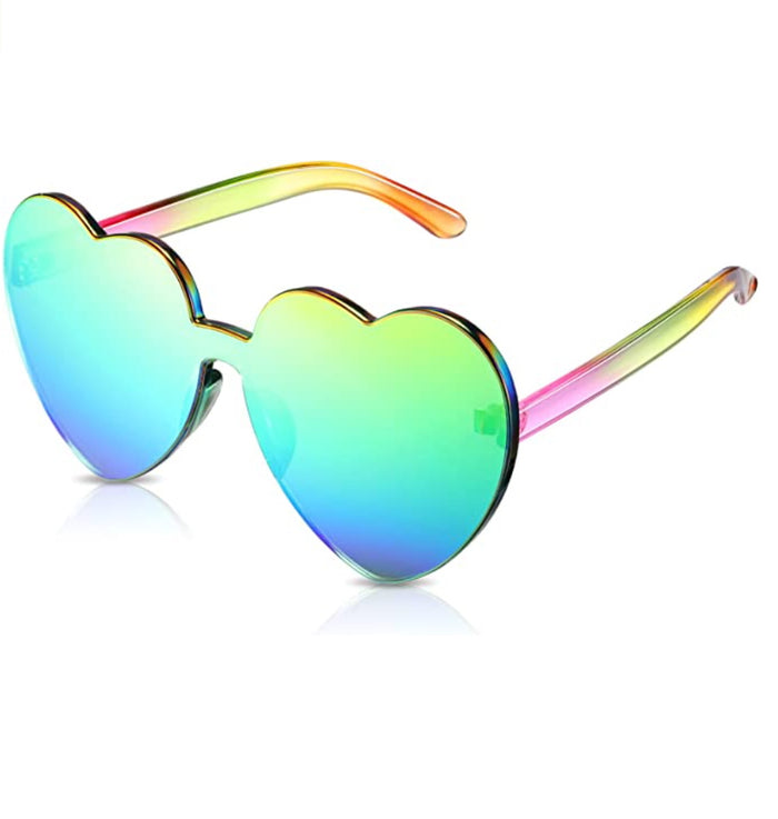 Green & Blue Heart Shaped Sunglasses