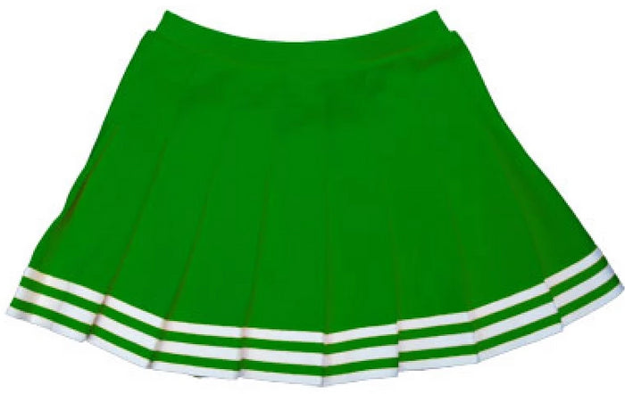 Kelly Green & White Pleated Cheer Skirt