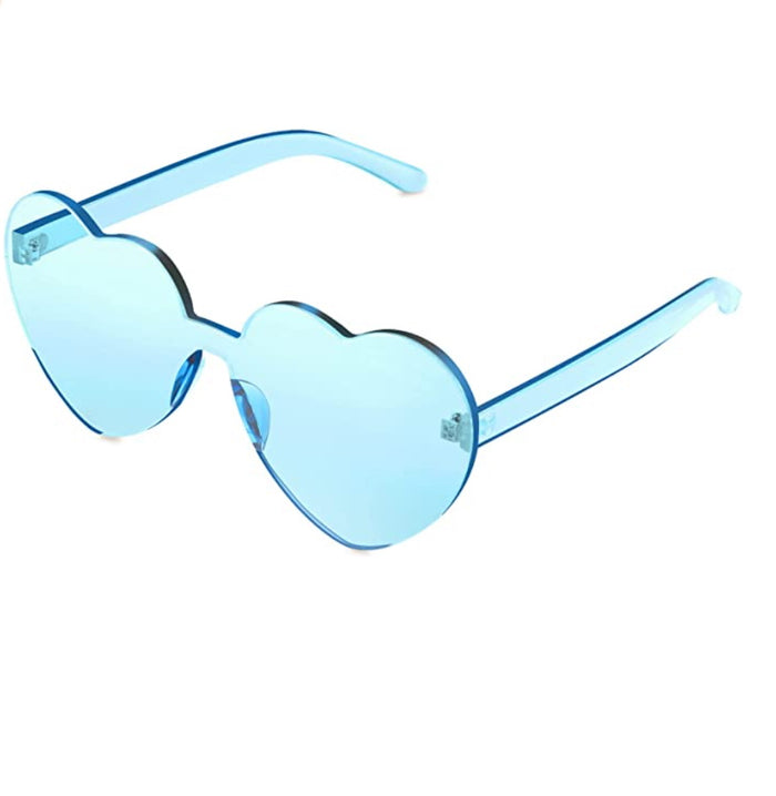 Light Blue Heart Shaped Sunglasses
