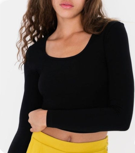 custom long sleeve crop tops