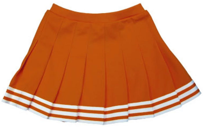 Orange & White Pleated Cheer Skirt