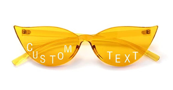 Custom Text Orange Cat Eye Sunglasses