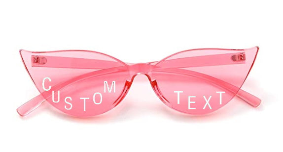 Custom Text Pink Cat Eye Sunglasses