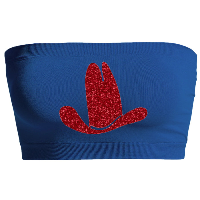 Cowgirl Hat Glitter Seamless Bandeau (Available in 2 Colors)