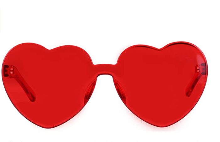 Red Heart Shaped Sunglasses