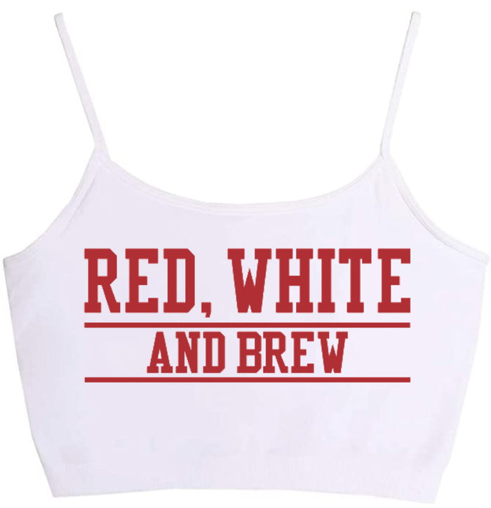 Red, White And Brew Seamless Crop Top (Available in 3 Colors)