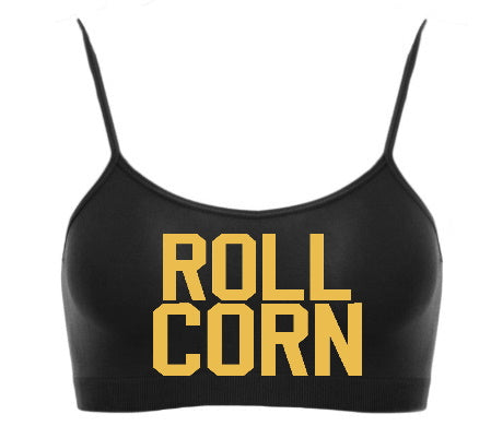 Roll Corn Seamless Spaghetti Strap Super Crop Top (Available in 2 Colors)
