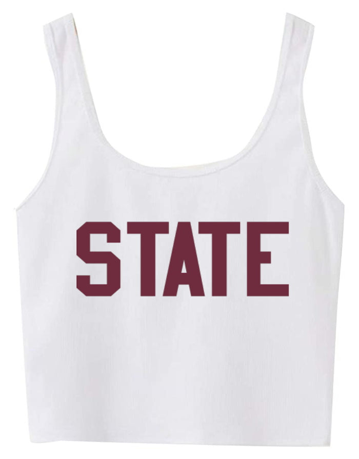 State Glitter Baby Rib Crop Tank Top (Available in 2 Colors)