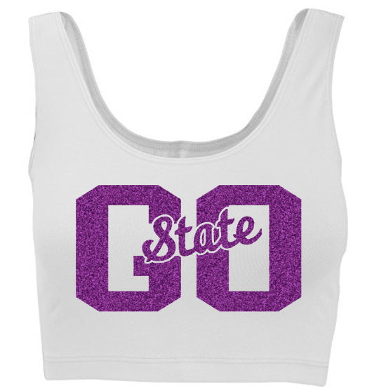 Go State Glitter Tank Crop Top (Available in 2 Colors)