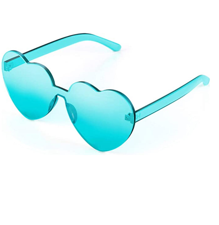 Aqua Green Heart Sunglasses