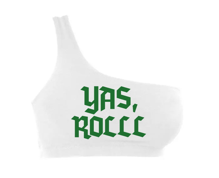 YAS, ROLL One Shoulder Ribbed Crop Top (Available in 2 Colors)