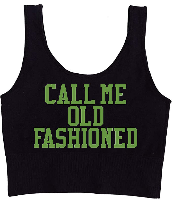 Call Me Old Fashioned Seamless Tank Crop Top (Available in 2 Colors)