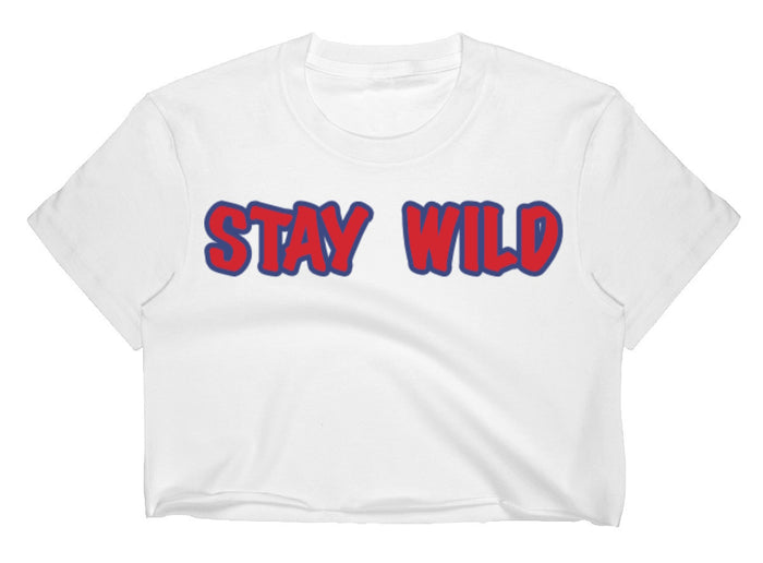 Stay Wild Raw Hem Cropped Tee