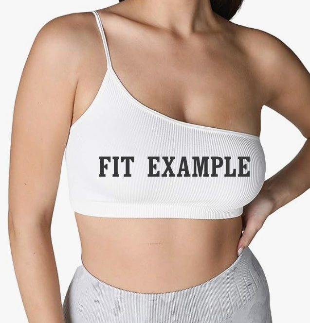 Rep Seamless One Shoulder Ribbed Crop Top (Available in 2 Colors)