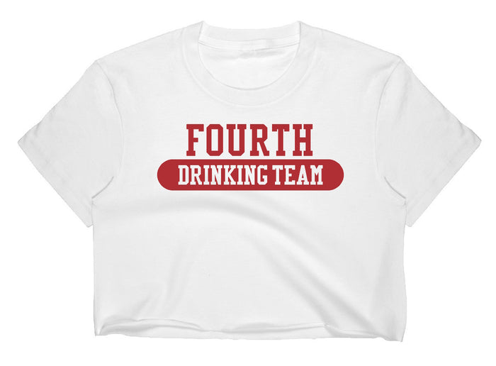 Fourth Drinking Team Raw Hem Cropped Tee