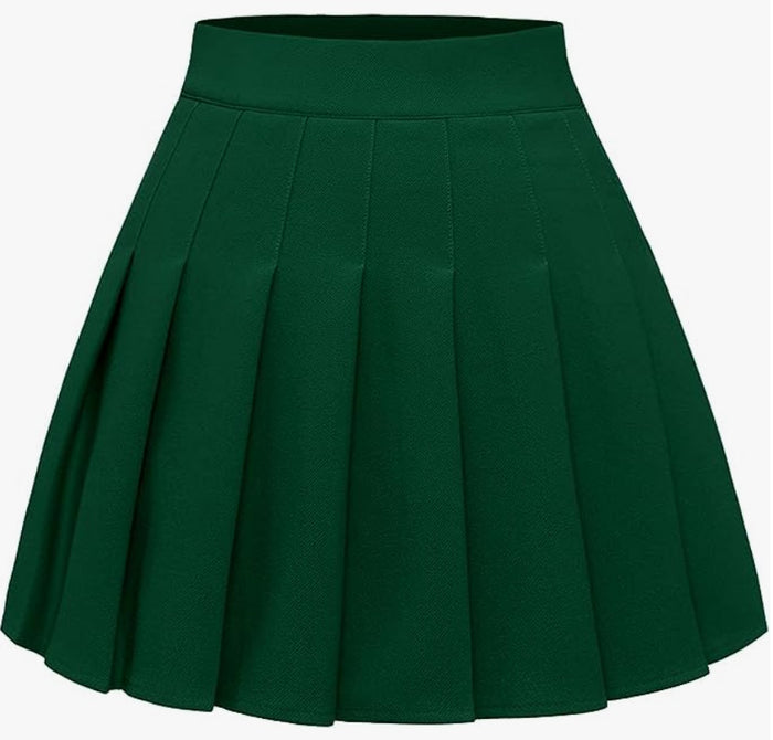 Green Pleated Cheer Skirt