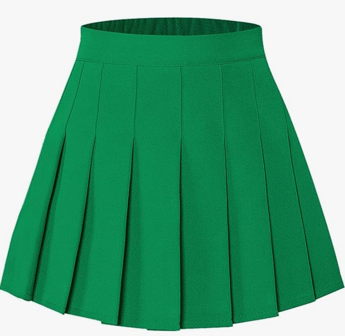 Kelly Green Pleated Cheer Skirt