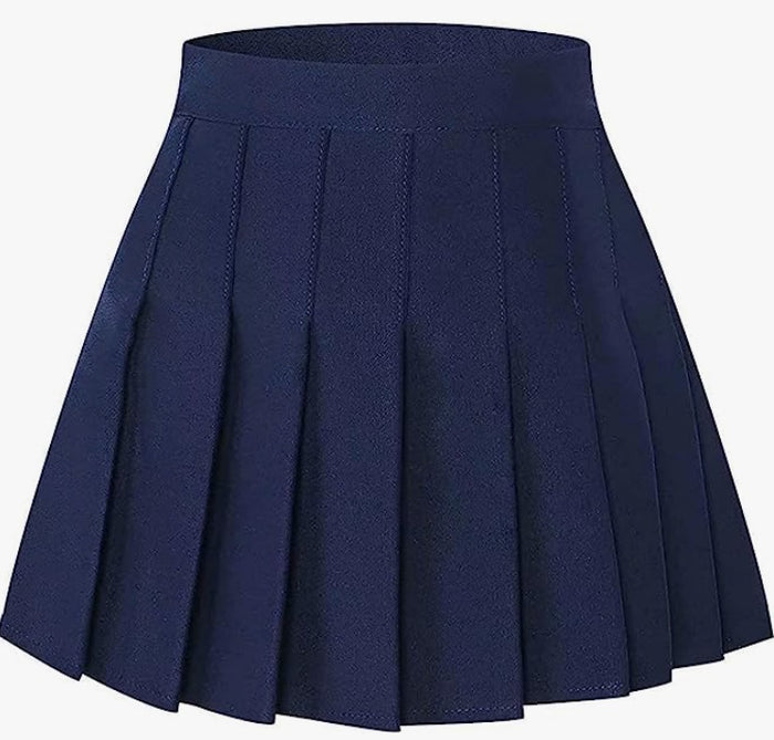 Navy Pleated Cheer Skirt
