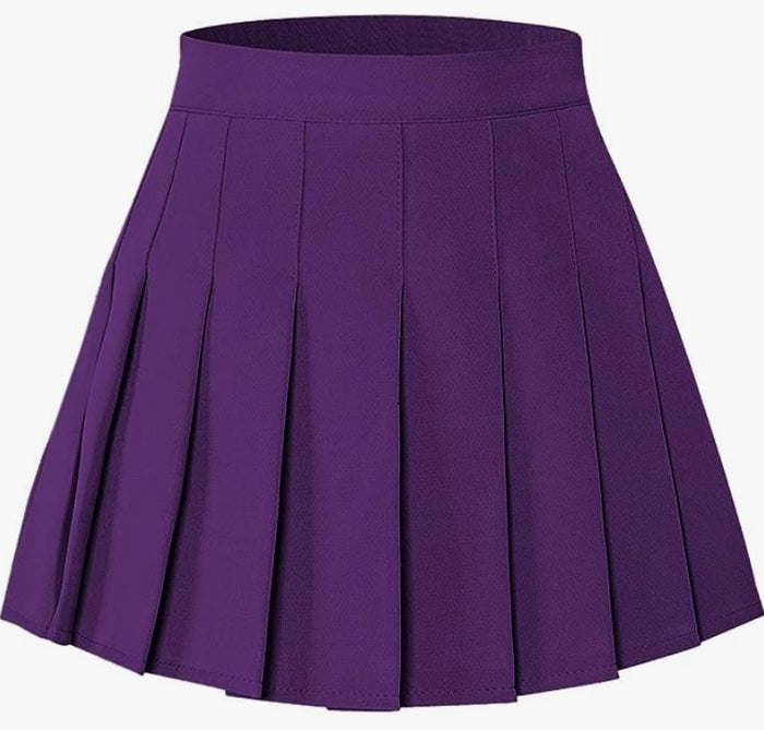 Purple Pleated Cheer Skirt