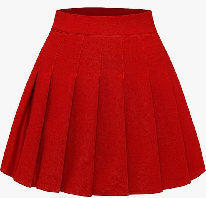Red Pleated Cheer Skirt