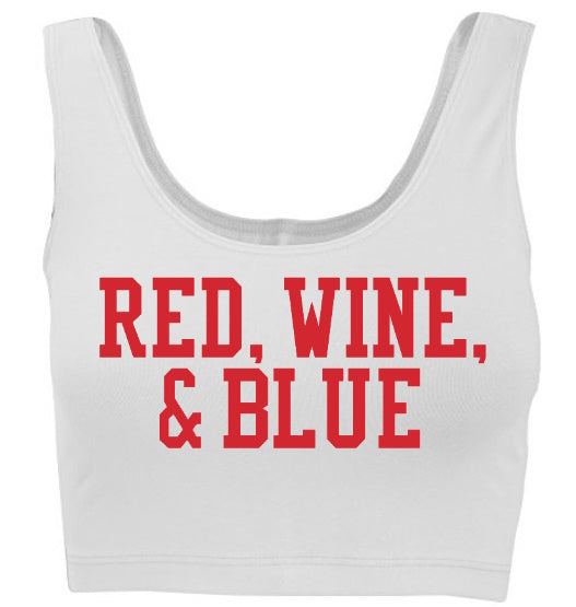 Red, Wine, & Blue Tank Crop Top
