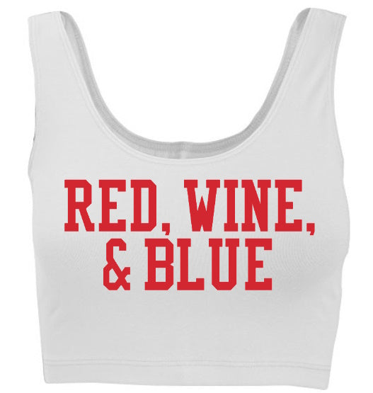 Red, Wine, & Blue Tank Crop Top (Available in Two Colors)