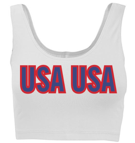USA USA Tank Crop Top