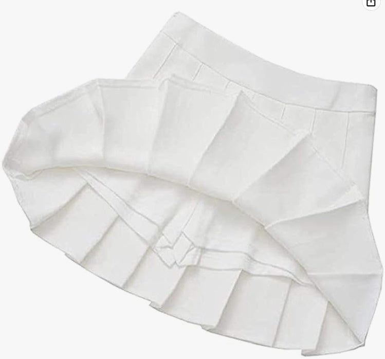 Maroon Stars White Pleated Cheer Skirt