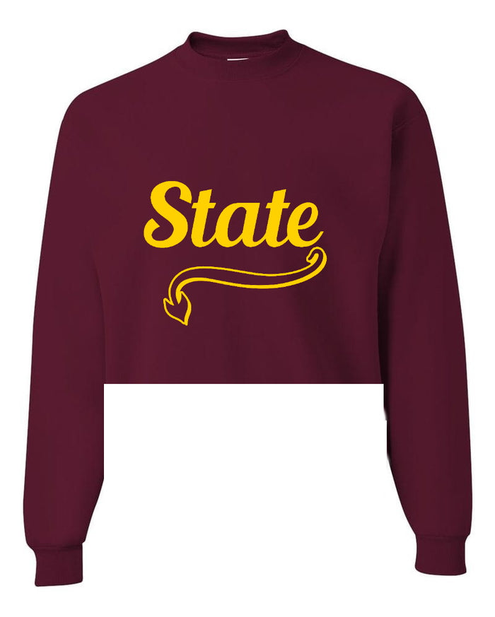 State Raw Hem Cropped Crewneck