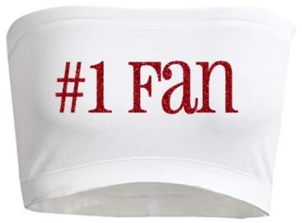 #1 FAN Glitter Seamless Bandeau (Available in 3 Colors)