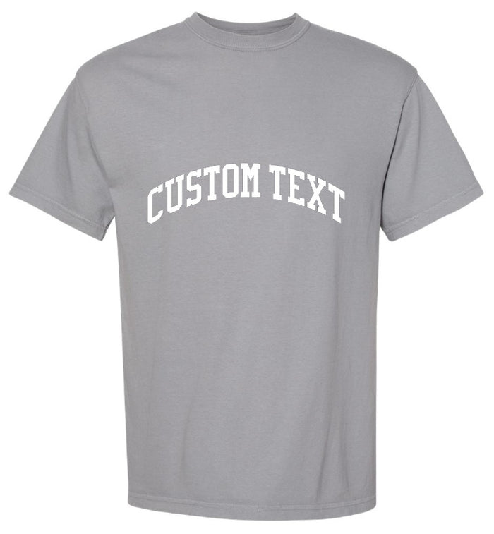 Custom Single Color Arched Text Grey Lazy Girl T-Shirt