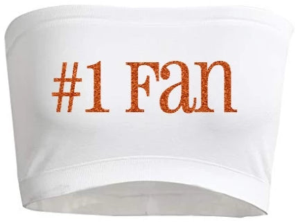 #1 Fan Glitter Seamless Bandeau (Available in 2 Colors)