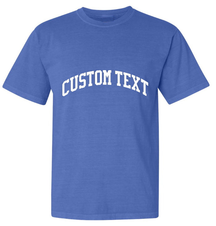 Custom Single Color Arched Text Royal Blue Lazy Girl T-Shirt