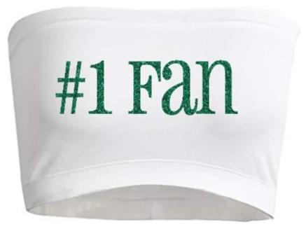 #1 Fan Glitter Seamless Bandeau (Available in 2 Colors)