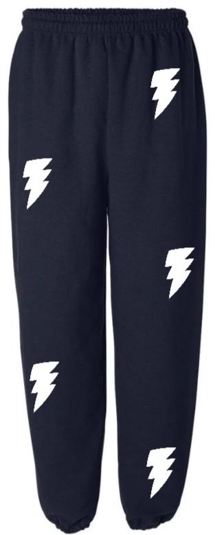 Lightning Navy Sweats with White Bolts