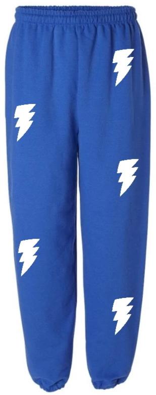Lightning Royal Blue Sweats with White Bolts