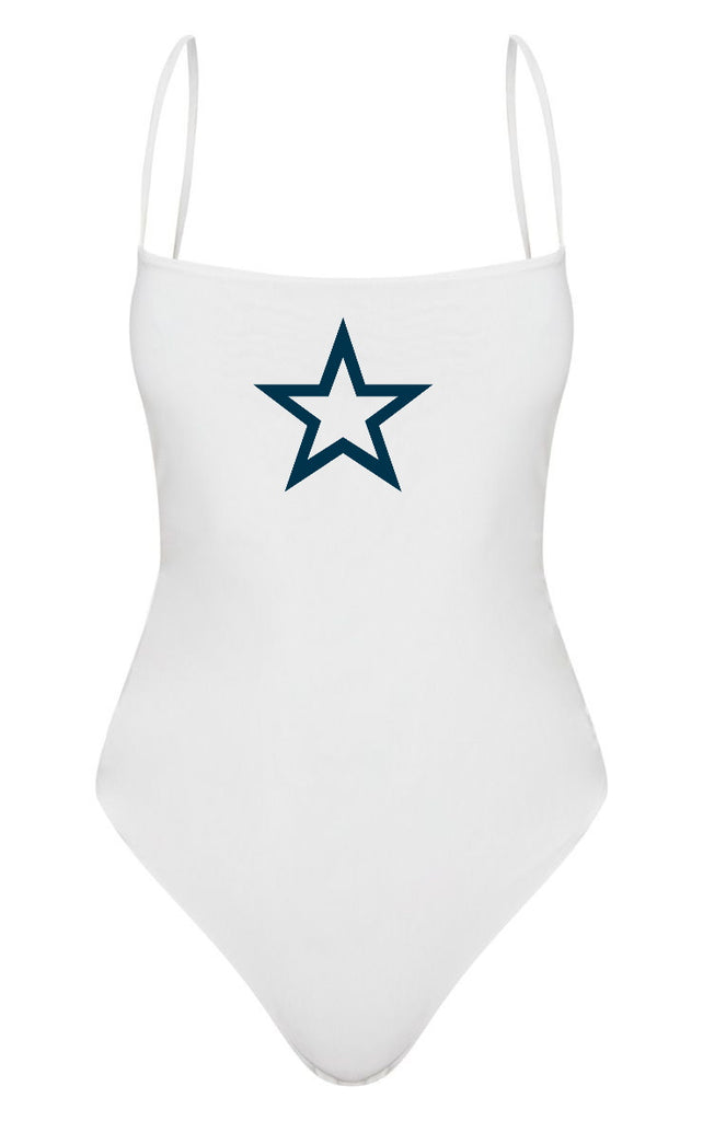 Big Blue Star Spaghetti Strap Bodysuit – Gameday Bae