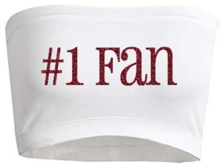 #1 Fan Glitter Seamless Bandeau (Available in 2 Colors)