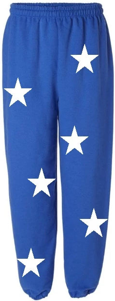 Star Power Royal Blue Sweats with White Stars