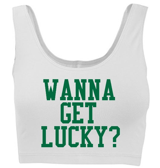 Wanna Get Lucky? Tank Crop Top (Available in 2 Colors)