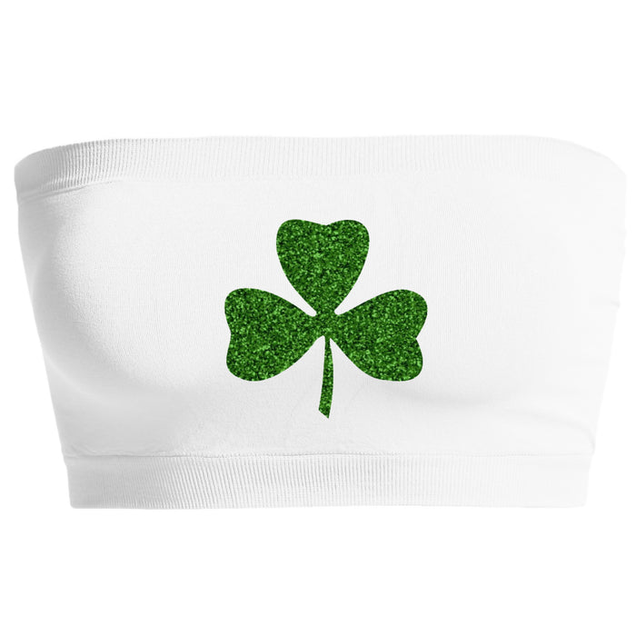 Luck Of The Irish Glitter Clover Seamless Bandeau (Available in 3 Colors)