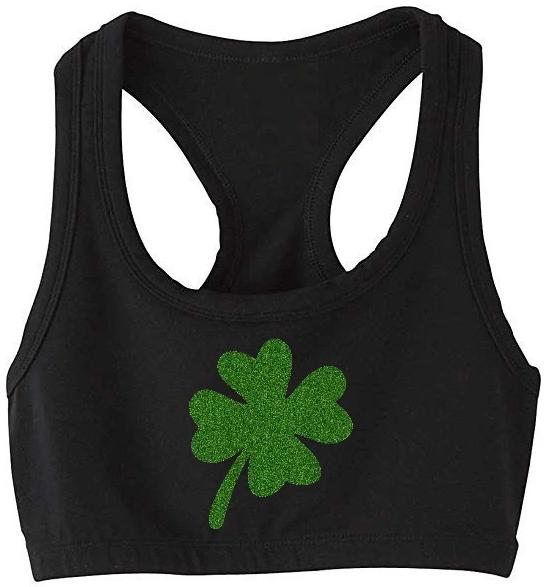 Glitter Shamrock Sports Bra (Available in 2 Colors)