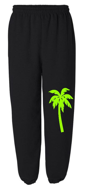 Neon Green Palm Tree Sweats