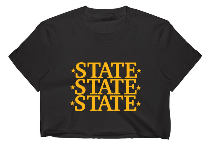 State Stars Raw Hem Cropped Tee (Available in 2 Colors)