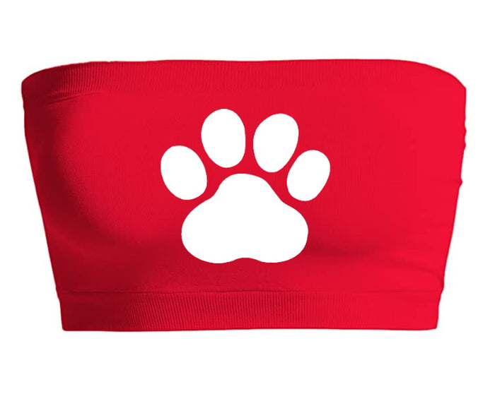 Paw Print Red Seamless Bandeau