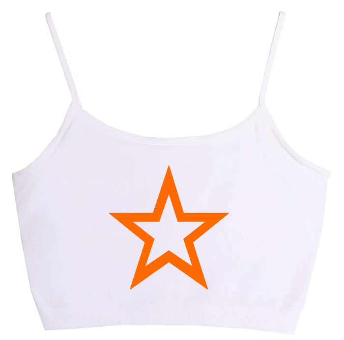 Big Orange Star Seamless Crop Top (Available in 2 Colors)