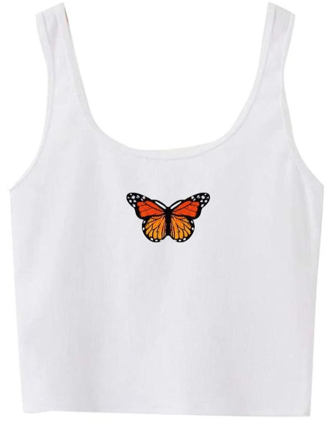 Butterfly Patch Cropped Tank