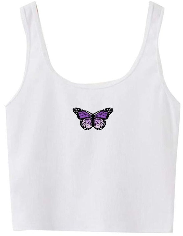 Butterfly Patch Cropped Tank